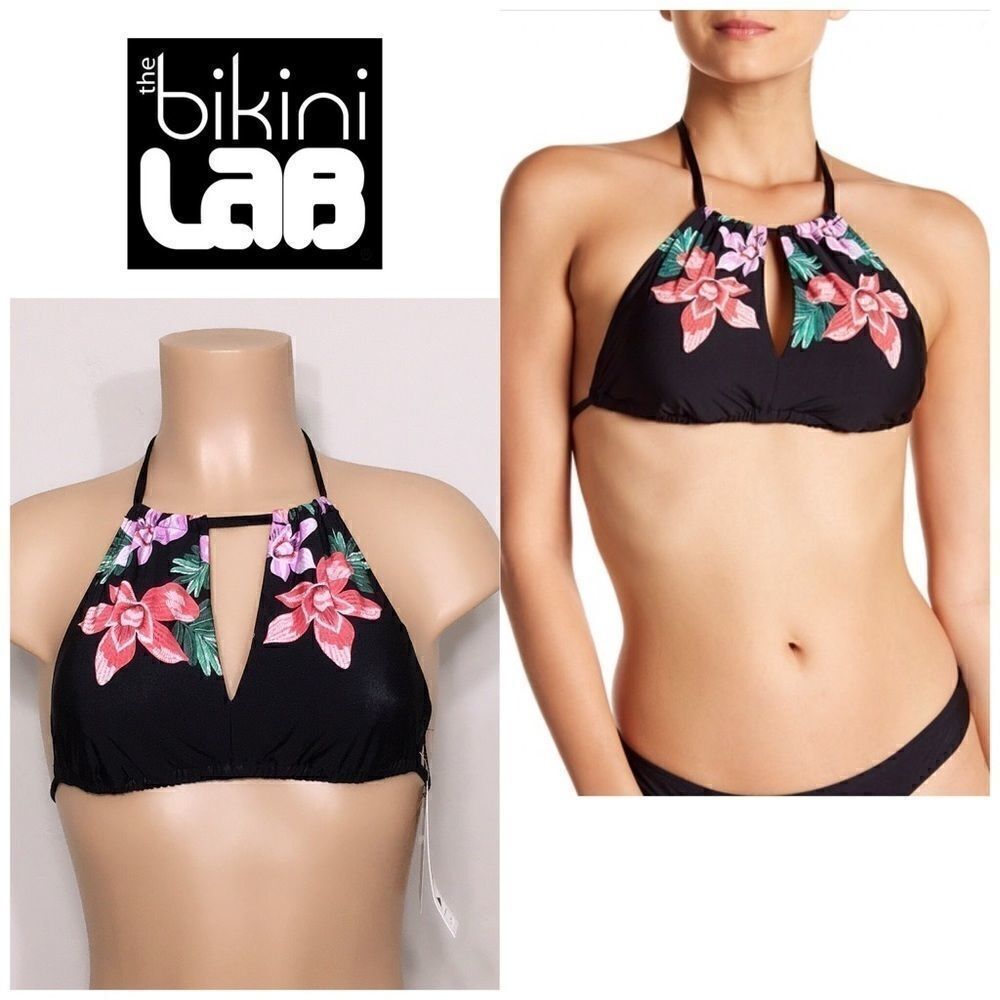 The Bikini Lab floral keyhole top. NWT